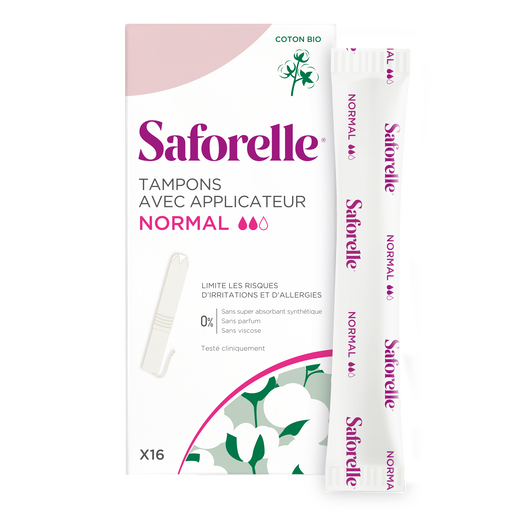 Tampons avec applicateur Coton BIO, Format Normal, medium